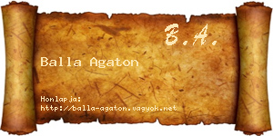 Balla Agaton névjegykártya